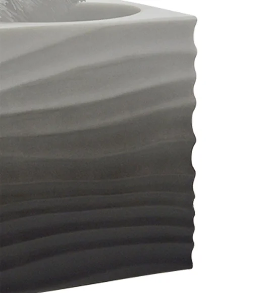 Alvina Polyresin Toiletbrush Holder Black with White