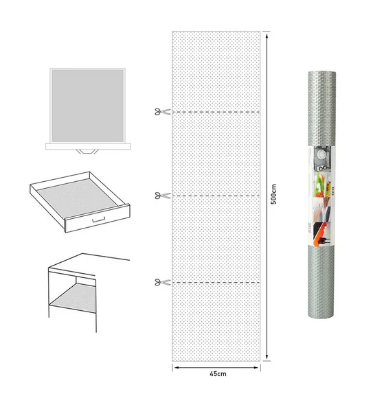 Rio S PVC Shelf Liner L.Grey