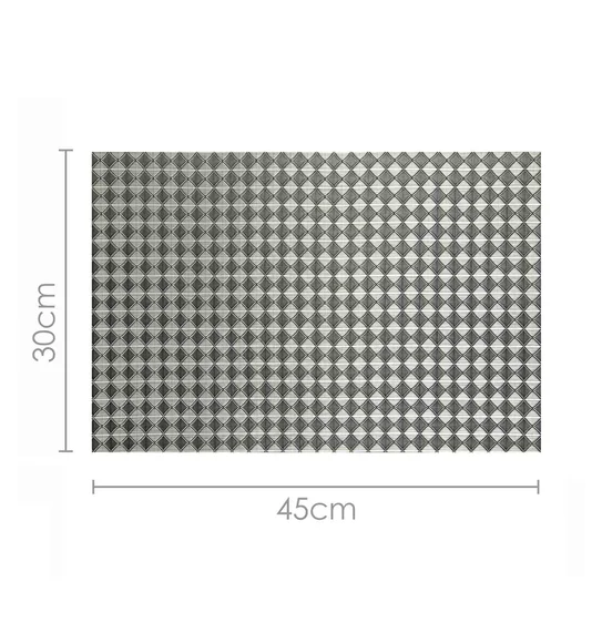 Maze Set Of 6 Vinyl Table Mat White Black