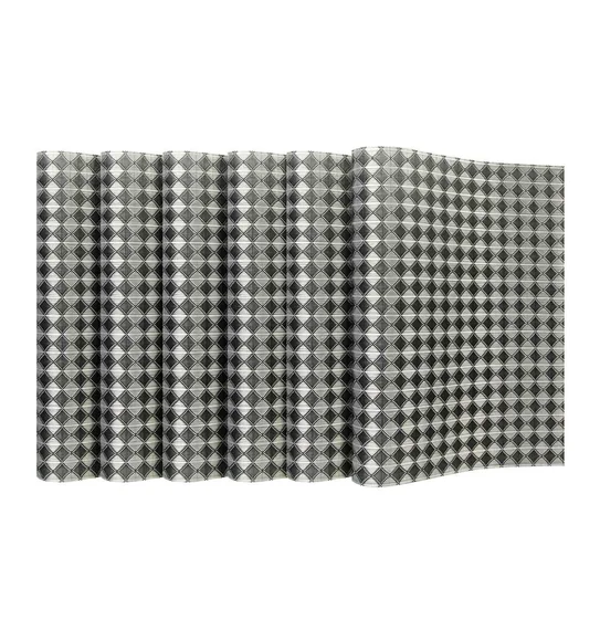 Maze Set Of 6 Vinyl Table Mat White Black