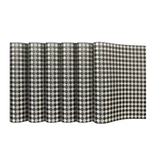 Maze Set Of 6 Vinyl Table Mat Black Taupe