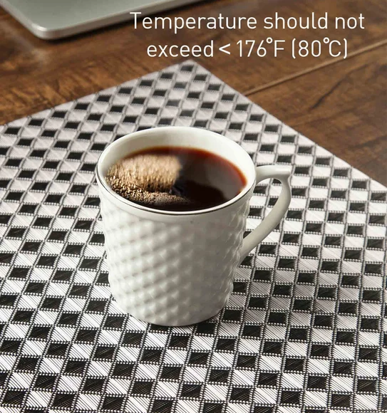 Maze Set Of 6 Vinyl Table Mat Black Taupe