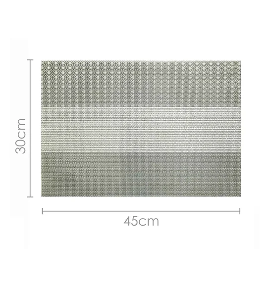 Maze Set Of 6 Vinyl Table Mat Grey Silver
