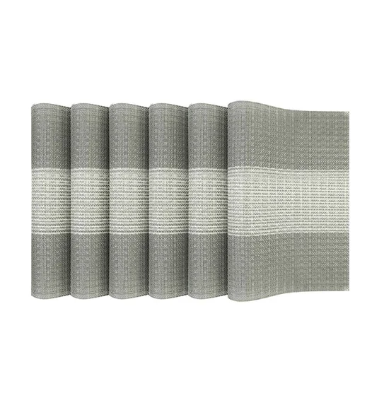 Maze Set Of 6 Vinyl Table Mat Grey Silver