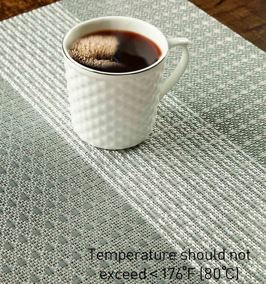 Maze Set Of 6 Vinyl Table Mat Grey Silver