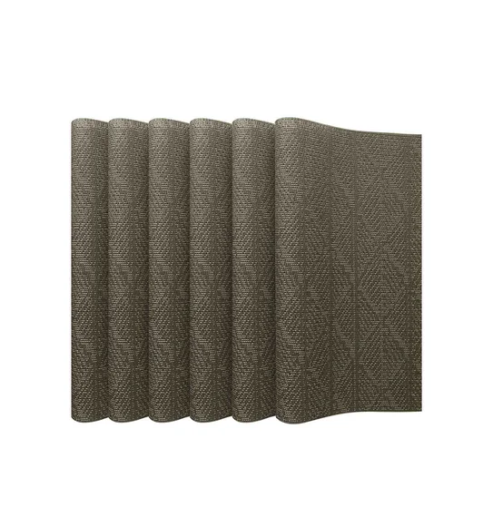 Maze Set Of 6 Vinyl Table Mat Grey