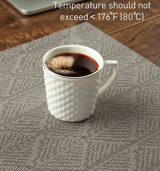 Maze Set Of 6 Vinyl Table Mat Grey
