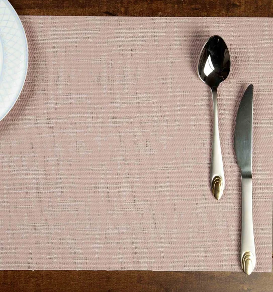 Maze Set Of 6 Vinyl Table Mat White Pink