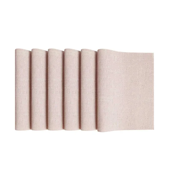 Maze Set Of 6 Vinyl Table Mat White Pink