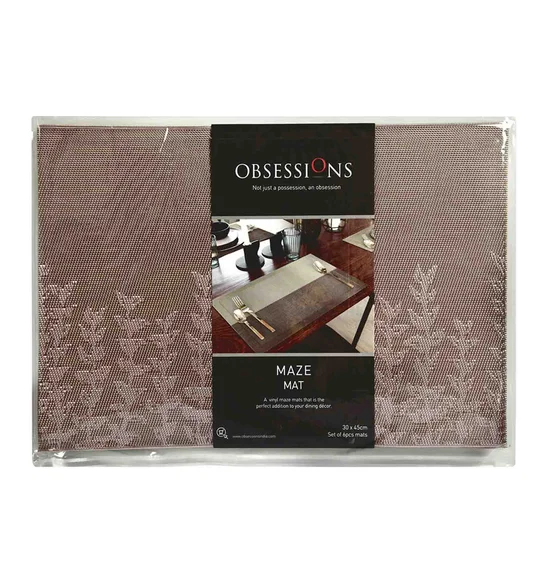 Maze Set Of 6 Vinyl Table Mat Onion Pink