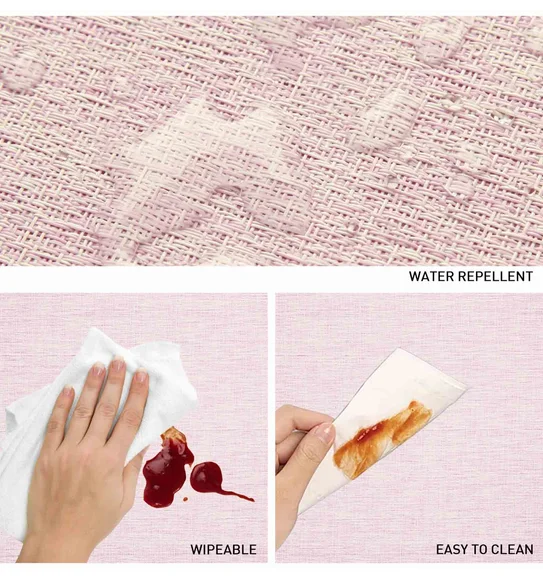 Maze Set Of 6 Vinyl Table Mat Pink White