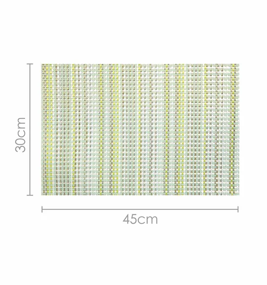 Maze Set Of 6 Vinyl Table Mat Green White