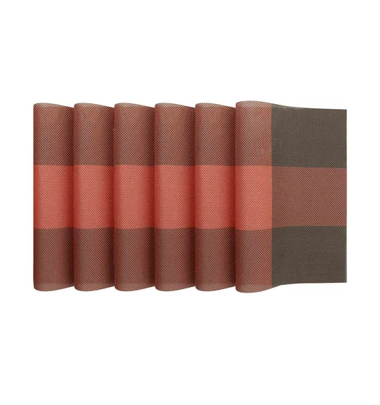 Maze Set Of 6 Vinyl Table Mat Rust