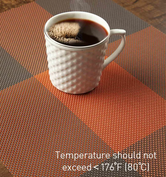 Maze Set Of 6 Vinyl Table Mat Rust