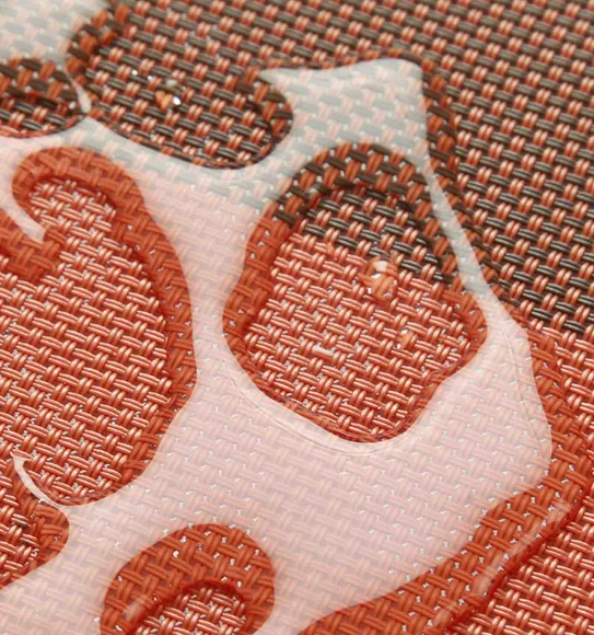 Maze Set Of 6 Vinyl Table Mat Rust