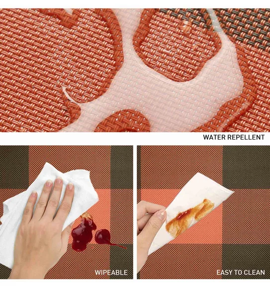 Maze Set Of 6 Vinyl Table Mat Rust
