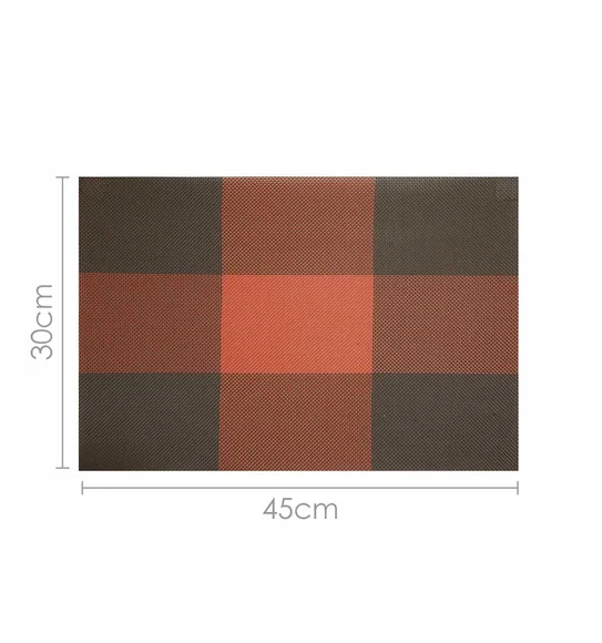 Maze Set Of 6 Vinyl Table Mat Rust