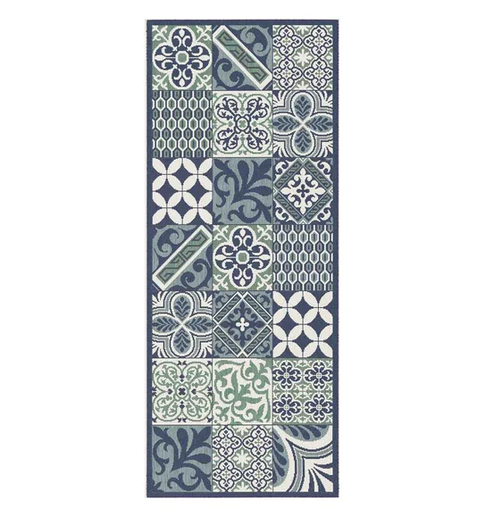Kitchen Printed Carpet Blue