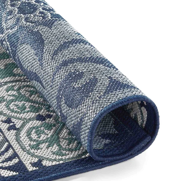 Kitchen Printed Carpet Blue