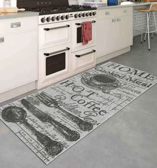 Kitchen Printed Carpet L.Grey