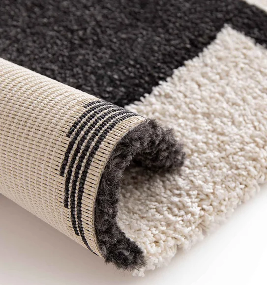 Naomi Abstract Carpet Black and Cream