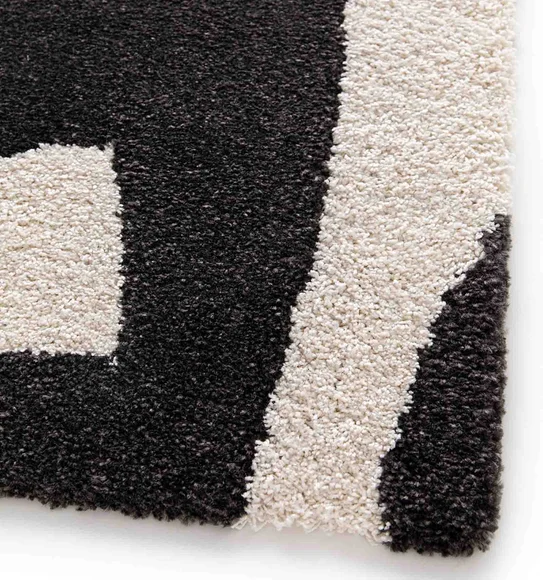 Naomi Abstract Carpet Black and Cream