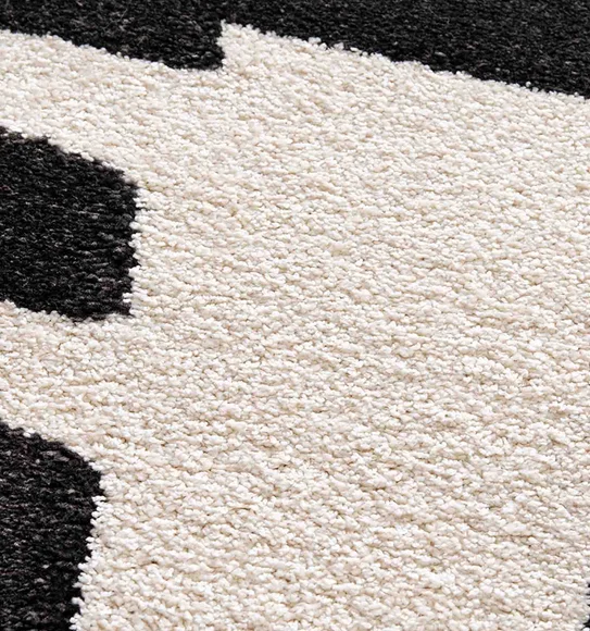 Naomi Abstract Carpet Black and Cream