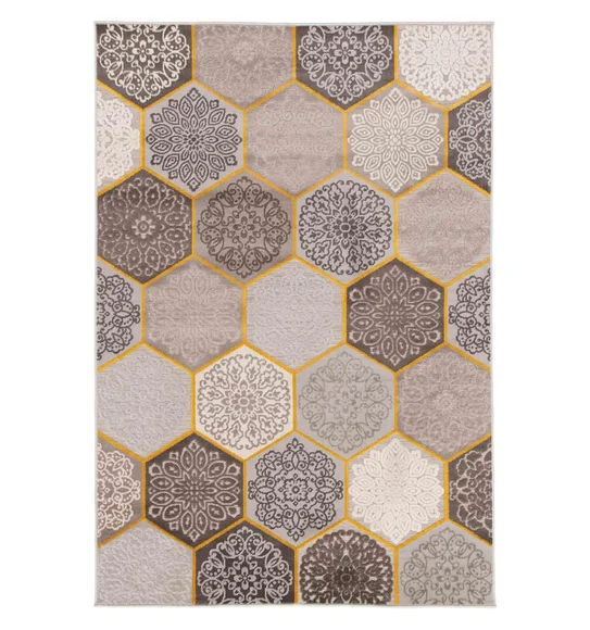 Flow C Pentagon Carpet Brown