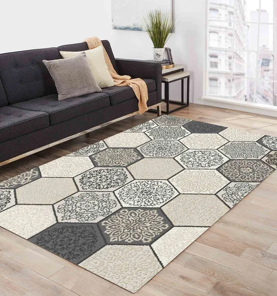 Flow C Pentagon Carpet Cream