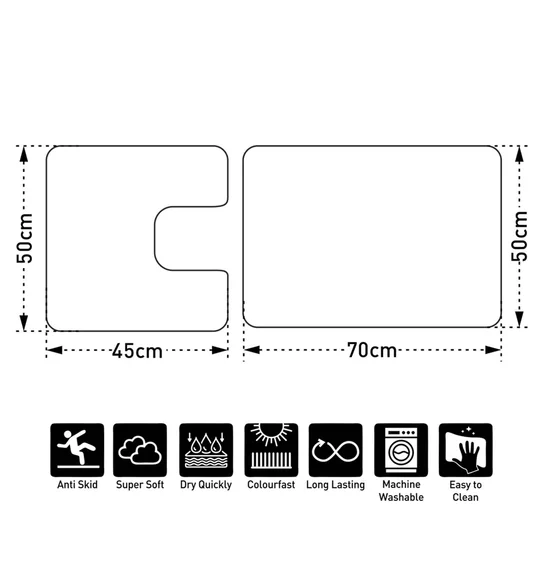 Grace Light Weight Super Soft Bath Mat D Chocolate