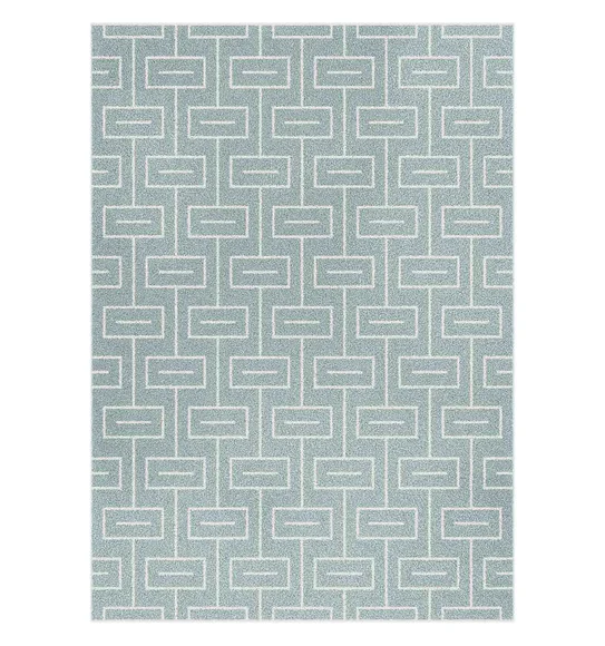 Elle Brick Road Geometric Carpet T.Blue