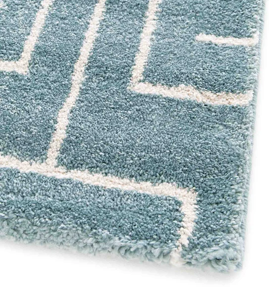 Elle Brick Road Geometric Carpet T.Blue