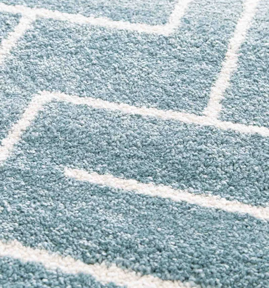 Elle Brick Road Geometric Carpet T.Blue