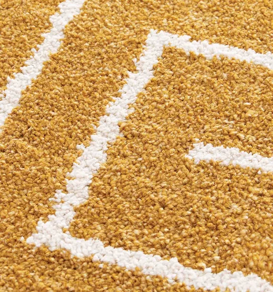 Elle Brick Road Geometric Carpet Mustard