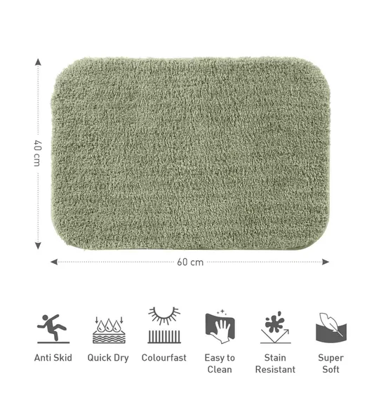 Munich Anti skid Polyester Bath Mat Olive