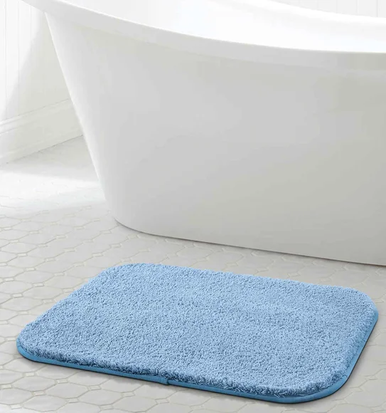 Munich Anti skid Polyester Bath Mat Blue
