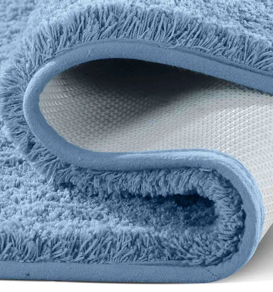 Munich Anti skid Polyester Bath Mat Blue