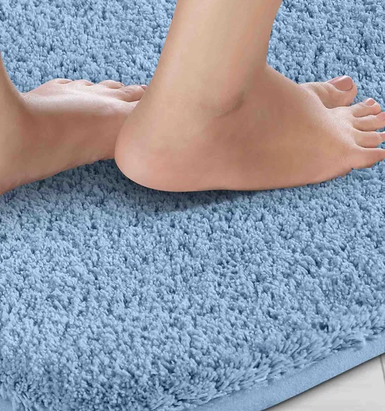 Munich Anti skid Polyester Bath Mat Blue