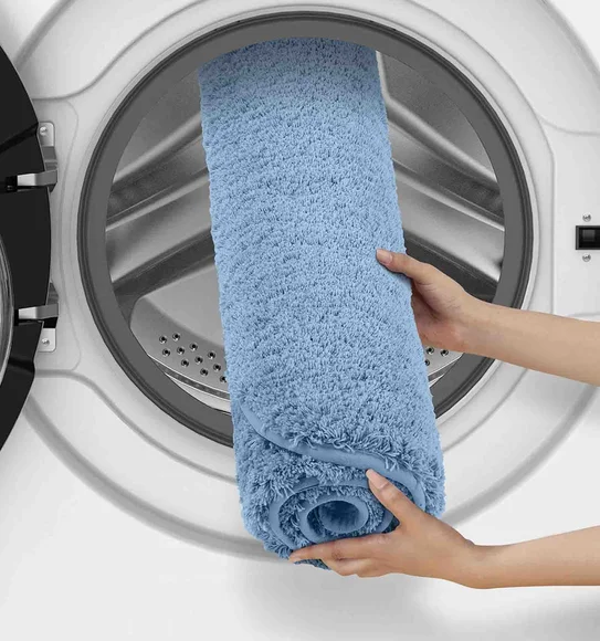Munich Anti skid Polyester Bath Mat Blue
