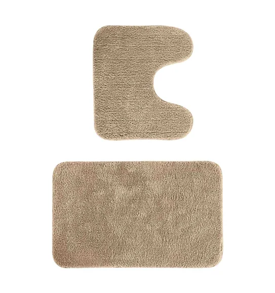 Munich Anti skid Polyester Bath Mat Beige