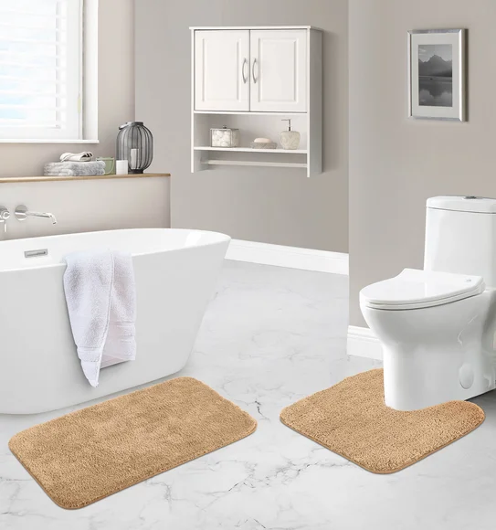 Munich Anti skid Polyester Bath Mat Camel