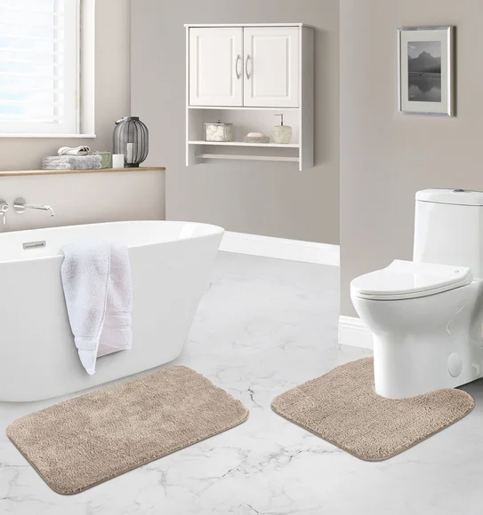 Munich Anti skid Polyester Bath Mat Taupe