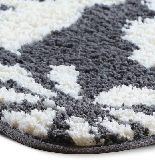 Urban Anti skid Quick Dry Bath Mat Grey White