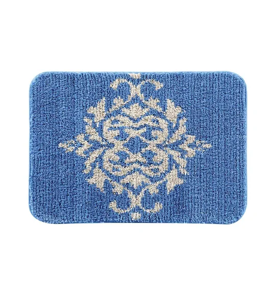 Urban Anti skid Quick Dry Bath Mat Blue and Beige