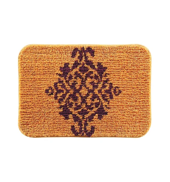 Urban Anti skid Quick Dry Bath Mat Mustard and D.Brown