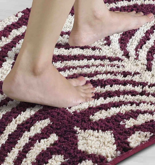 Urban Anti skid Quick Dry Bath Mat Wine