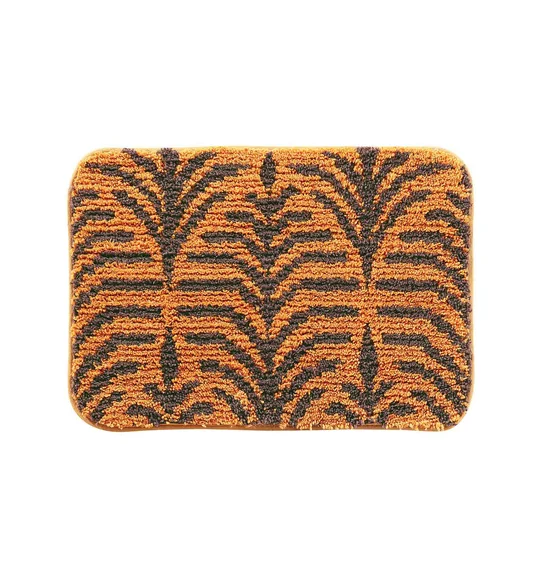 Urban Anti skid Quick Dry Bath Mat Mustard and Brown