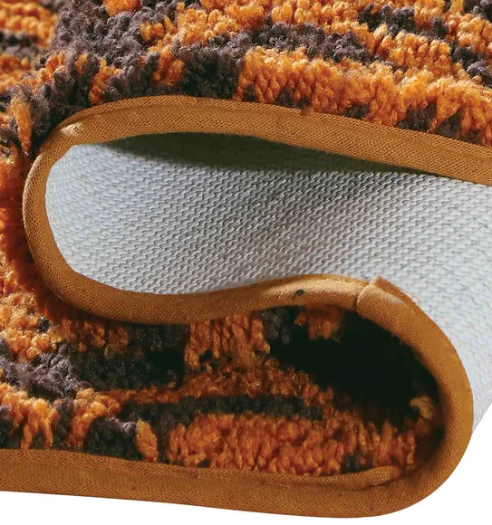 Urban Anti skid Quick Dry Bath Mat Mustard and Brown