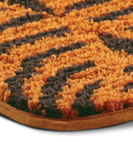 Urban Anti skid Quick Dry Bath Mat Mustard and Brown
