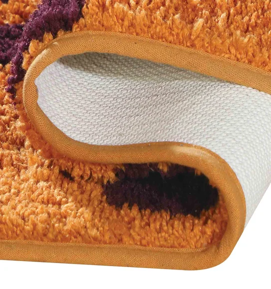 Urban Anti skid Quick Dry Bath Mat Mustard and Maroon